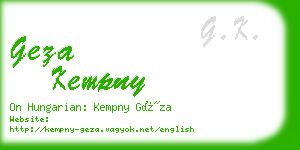 geza kempny business card